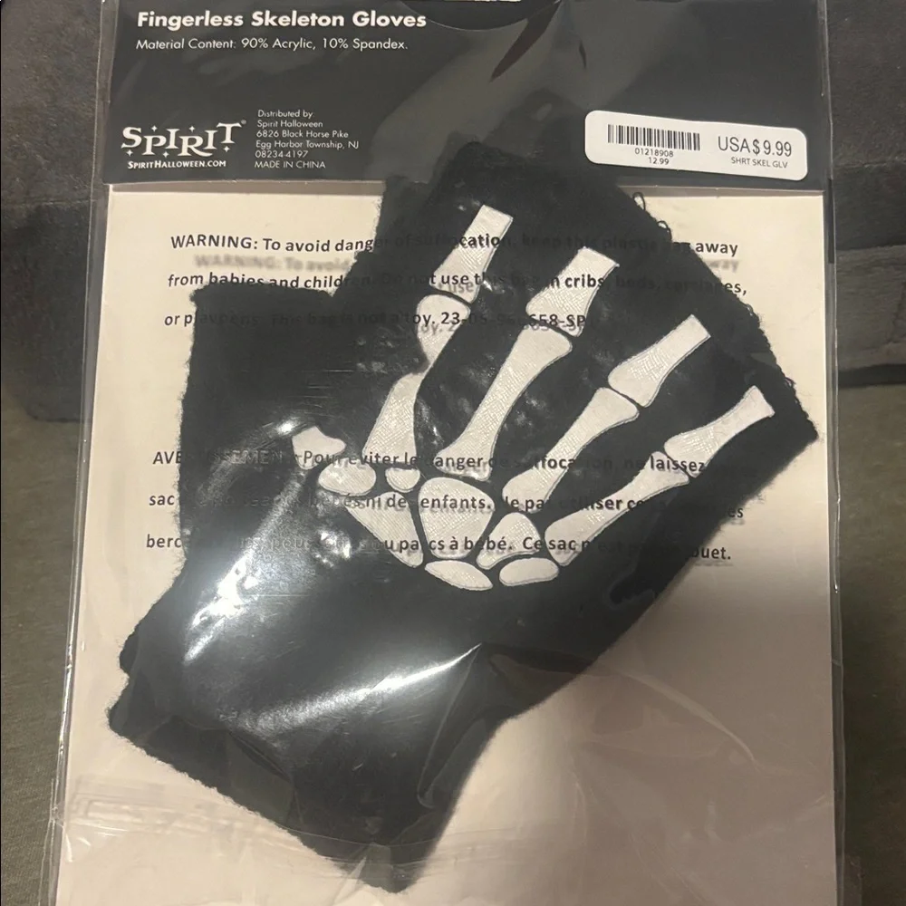 Skeleton Fingerless Gloves new